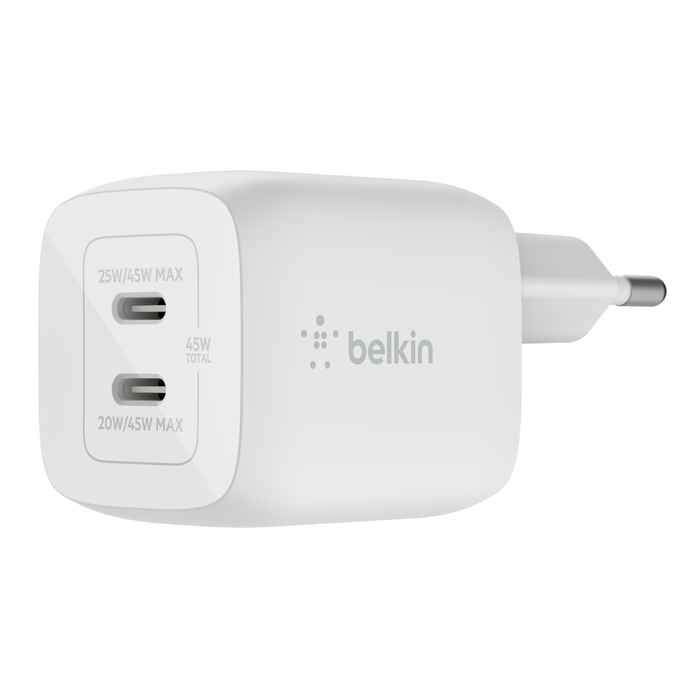 45W 듀얼 PPS USB-C GaN 가정용 충전기, 화이트, , hi-res